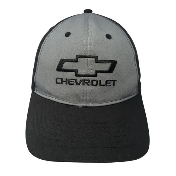 Chevrolet Strapback Baseball Cap Black One Size Adjustable Embroidered 6 Panel - Picture 1 of 9